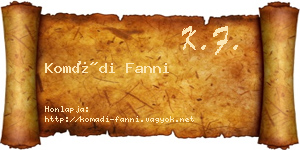 Komádi Fanni névjegykártya